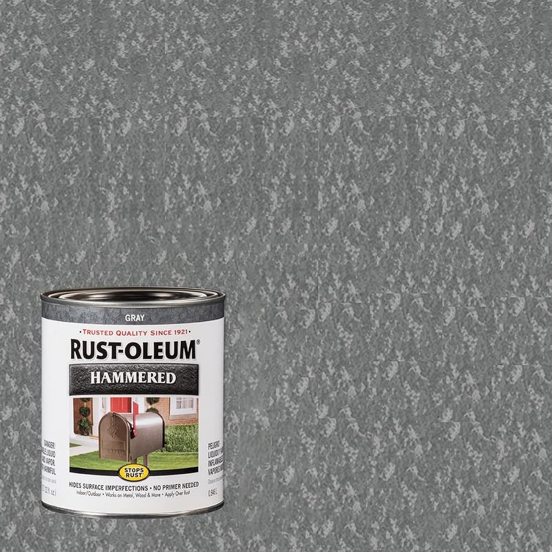 Rust-Oleum 7214502 Hammered Metal Finish, Gray, 1-Quart (Packaging may vary) - Image 2