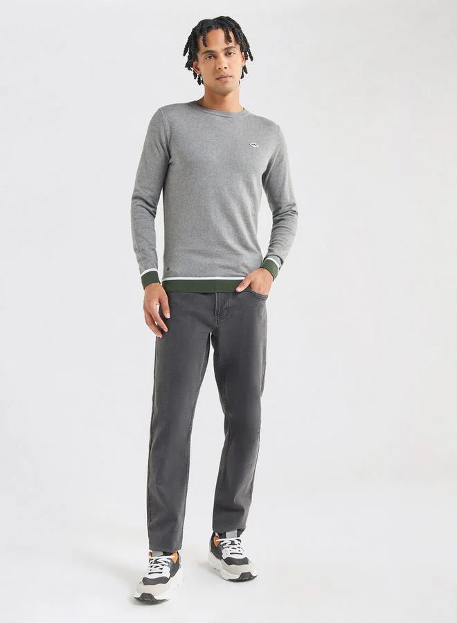 Splash FAV Solid Sweatshirt with Long Sleeves and Crew Neck