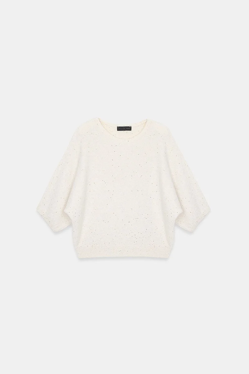 Dilvin Oatmeal Natural DILVIN Women's Knit Sweater for Women | Best Price UAE