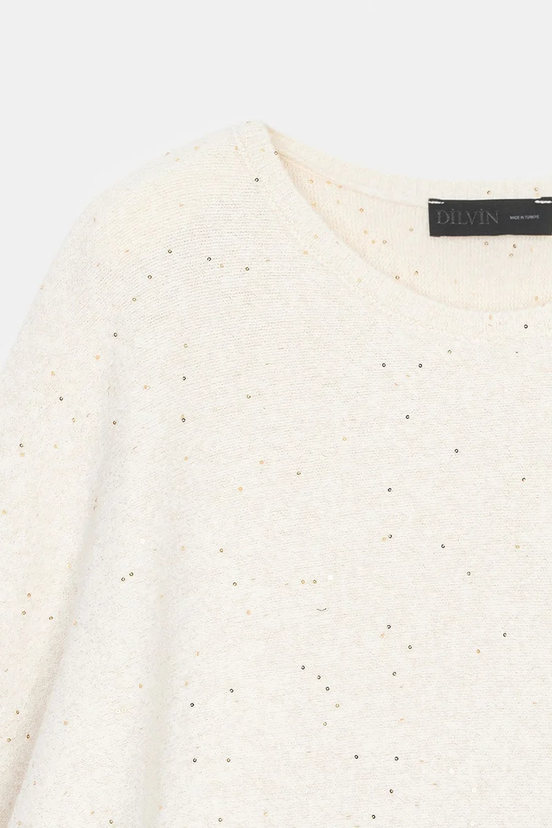 Dilvin Oatmeal Natural DILVIN Women's Knit Sweater for Women | Best Price UAE