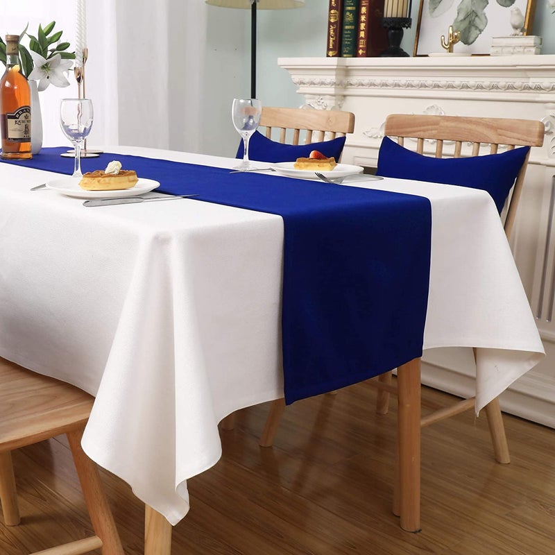 E - Ezra EEZRA Table Runner 13x72 Inch Solid Color Raw Silk Decorative Cloth Handcrafted for Wedding Party Birthday Graduations Hotel Restaurant Banquet Catering Services Event Blue - Image 5