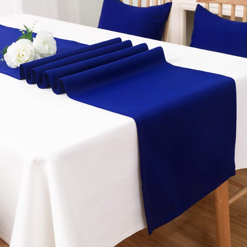 E - Ezra EEZRA Table Runner 13x72 Inch Solid Color Raw Silk Decorative Cloth Handcrafted for Wedding Party Birthday Graduations Hotel Restaurant Banquet Catering Services Event Blue - Image 4