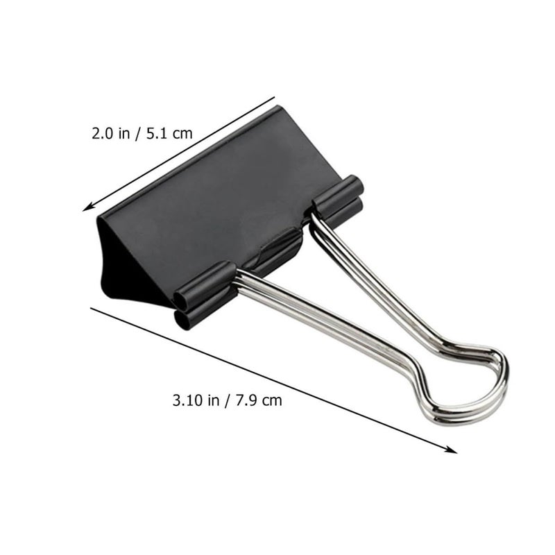 36 Pcs Black Metal Binder Clips 32mm Long Tail Document Office Supplies - Image 3