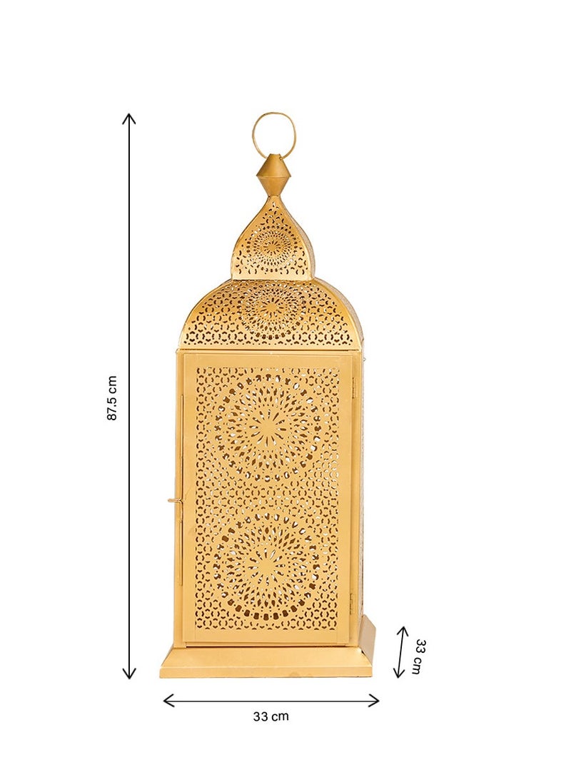 Hilalful - Hilalful Handmade Decorative Candle Holder Vintage Lantern, X-Large, 87.5 Cm, Gold, Living Room, Bedroom & Outdoor, Home Decoration, Hanging, Table Top, Ramadan, Eid, Diwali, Weddings, Parties, Iron - Image 1
