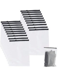 Excefore 20 Pack Ziplock Bags, Reusable Portable Clear Frosted Airtight Toiletries Bag, 40 x 30cm Storage Bags, Suitable for or Clothes Shoes Cosmetics Offices Supplies  - Image 1