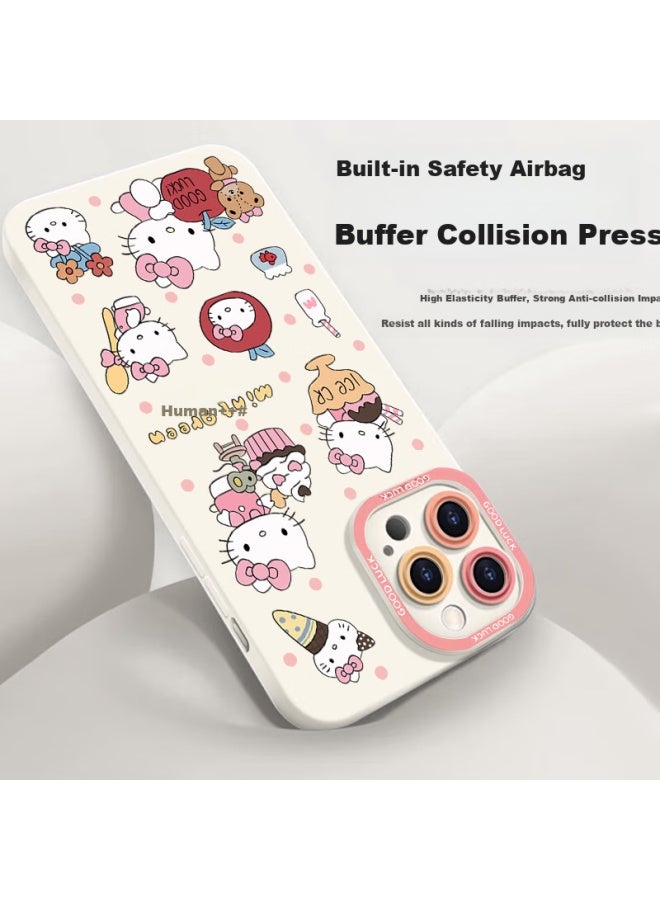 Yingkaida Apple 16 Pro Phone Case Iphone 16 Pro Protective Cover Full Package Anti-fall Men And Women Creative Internet Celebrity Protective Shell Eye Kt Cat Little Girl