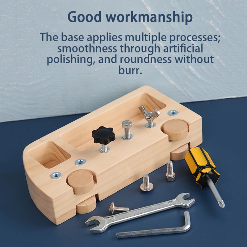 Montessori Screw Driver Board for Kids Basic Skills Educational Learning Toys Fine Motor Skills Sensory Toy Busy Bus Screw Sorter Game Wooden Toy for 3 Years + - Image 2