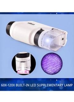 Rock Pow Mini Pocket Microscope Kit 60 To120x Portable Laboratory Microscope With LED Light For Kids Science Experiment Utensils  - Image 5