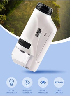 Rock Pow Mini Pocket Microscope Kit 60 To120x Portable Laboratory Microscope With LED Light For Kids Science Experiment Utensils  - Image 3