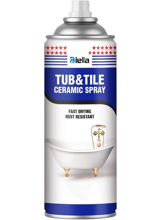 Biella White Ceramic Spray For Bathtub And Tile Restoration  Crack Filling And Coating For Bathtubs, Washbasins, Ceramic Statues, And Household Items -400 Ml  - Image 1