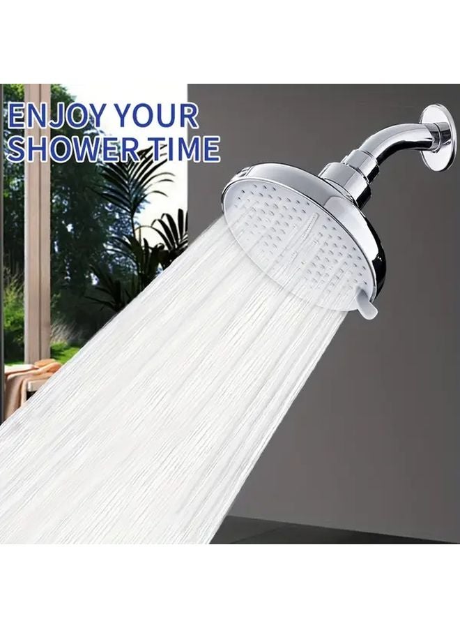 5 Inch High Pressure Rain Shower Head 5 Settings Adjustable Swivel Ball Joint - Image 2