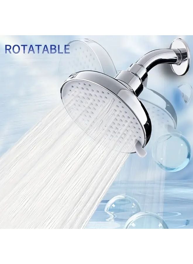 5 Inch High Pressure Rain Shower Head 5 Settings Adjustable Swivel Ball Joint - Image 5