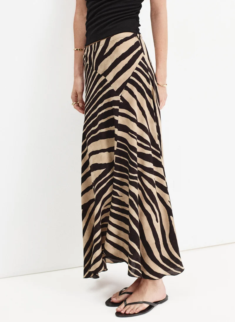 Mango Asymmetric Midi Skirt