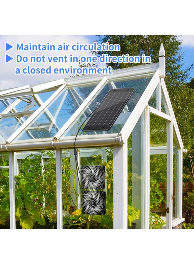 9W Solar Powered Fan Set Low Noise Ventilation System For Shed Coop Greenhouse - Image 4
