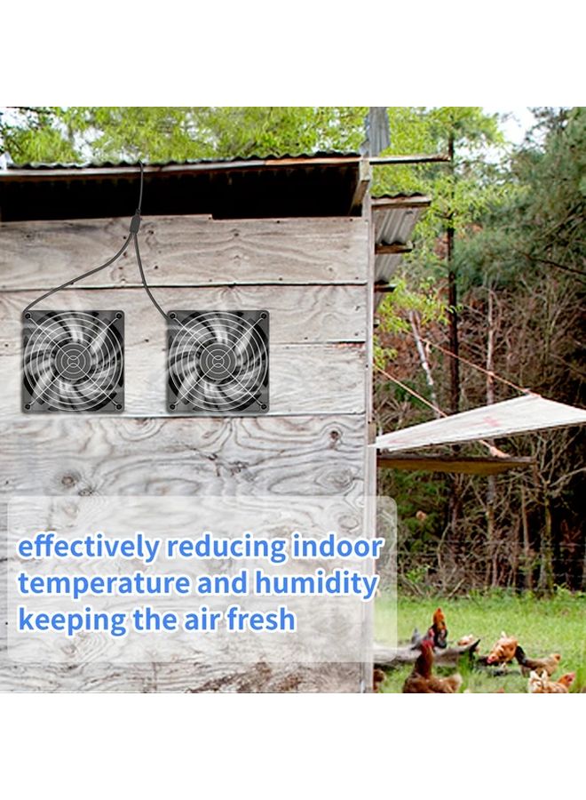 9W Solar Powered Fan Set Low Noise Ventilation System For Shed Coop Greenhouse - Image 3