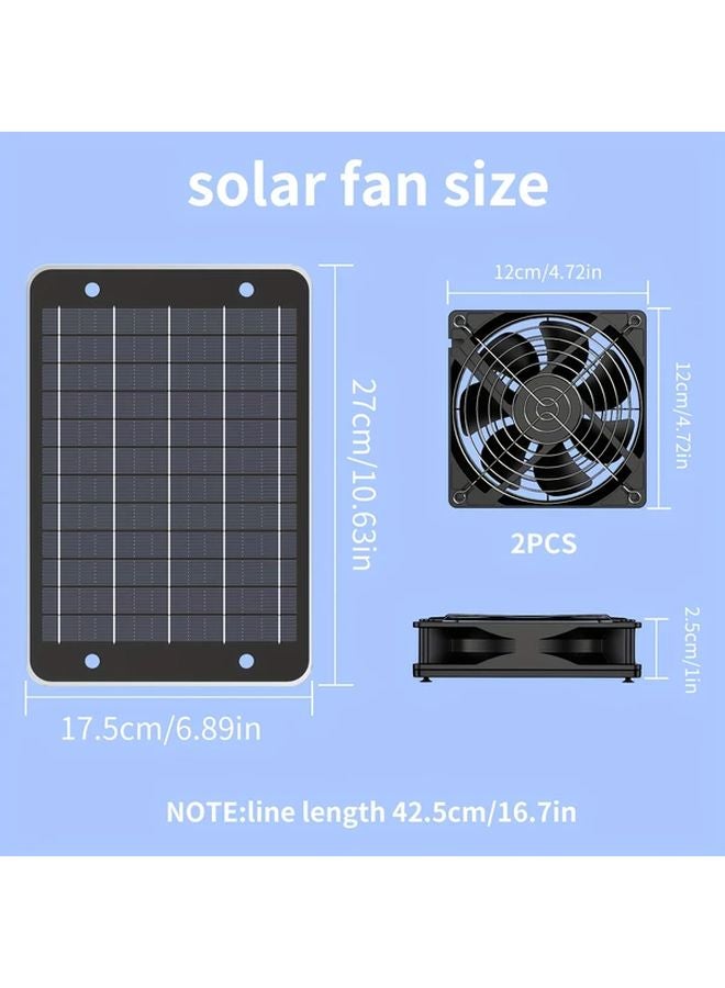 9W Solar Powered Fan Set Low Noise Ventilation System For Shed Coop Greenhouse - Image 5