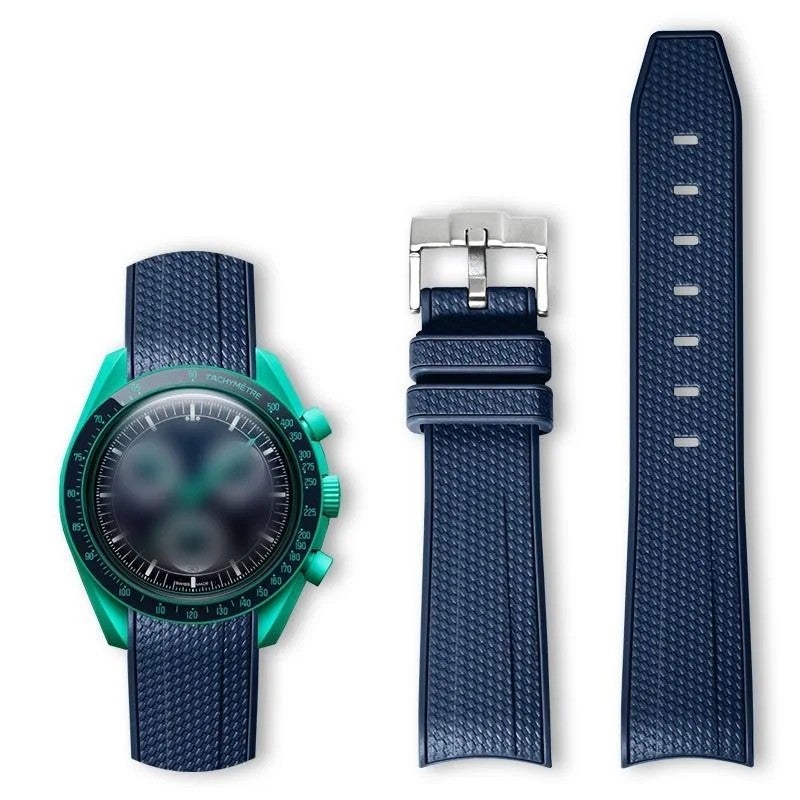 Bluejw Curved Rubber Replacement Band for Omega X Swatch Speedmaster – 20mm Luxury Silicone Watch Strap to Replace the Watch Strap - Image 5