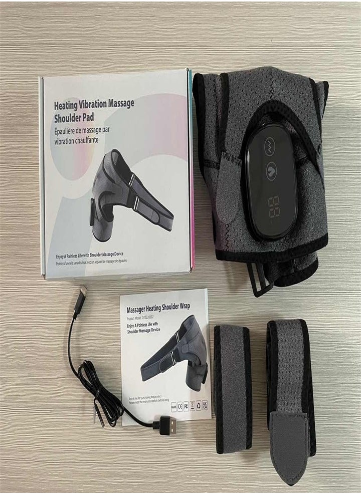 Joshberg - Wireless 3 in 1 Electric Shoulder Heating Pad, Heated Shoulder Straps with LED Display, 3 Level Support Braces, Relieve Arthritis Joint Injury Pain, Healthy Relaxation (Gray) - Image 1