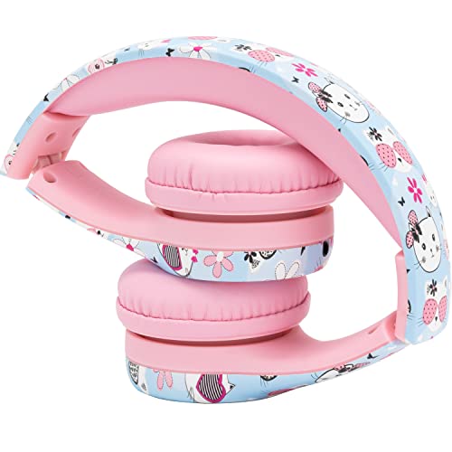 Snug Play+ Kids Headphones – Volume Limited 93dB for Safe Listening – Foldable, Durable Headphones for Toddlers, Boys & Girls – Tangle-Free Cord – Ideal for Travel, School, Tablets - Kitty - Image 4