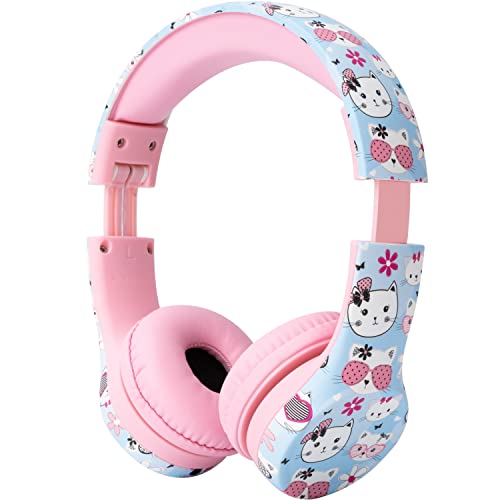 Snug Play+ Kids Headphones – Volume Limited 93dB for Safe Listening – Foldable, Durable Headphones for Toddlers, Boys & Girls – Tangle-Free Cord – Ideal for Travel, School, Tablets - Kitty - Image 2