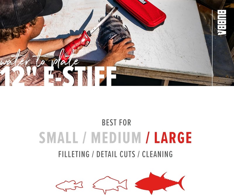 Bubba E-STIFF Electric Fillet Blade with Ti-Nitride Coated Hollow Stainless Steel Non-Stick Reciprocating Construction for Fishing and Outdoors - Image 4