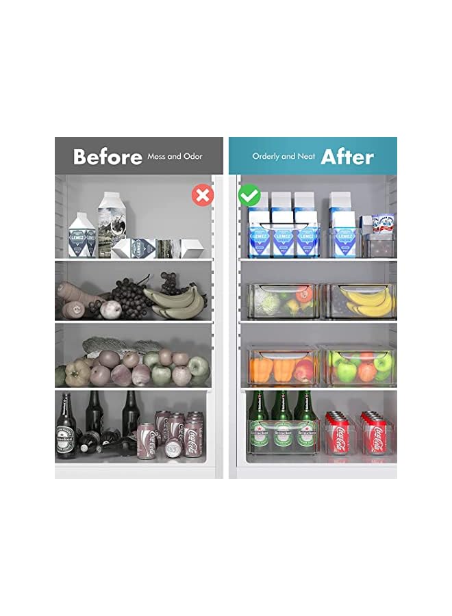 Antole Organizer Bins with Lids,ANTOLE 7 Pcs Clear Stackable Pantry Food Storage Boxes,Fridge,Cabinet,Kitchen Organization and Storage Fridge Organizers and Storage Clear - Image 4