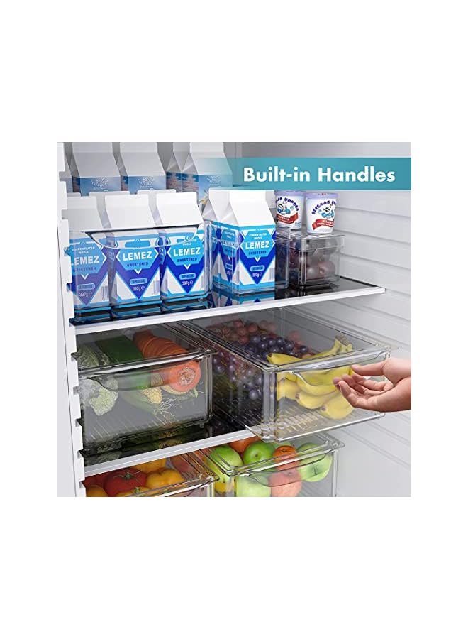 Antole Organizer Bins with Lids,ANTOLE 7 Pcs Clear Stackable Pantry Food Storage Boxes,Fridge,Cabinet,Kitchen Organization and Storage Fridge Organizers and Storage Clear - Image 5
