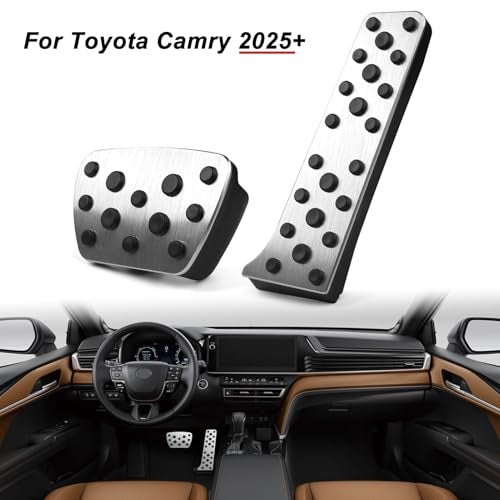 CKE for 9th Gen Camry Compatible with Toyota Camry 2025 Accessories Aluminum Sporty Car Pedals Foot Pedal Covers Brake and Gas Pedal Pads -Silver - Image 2