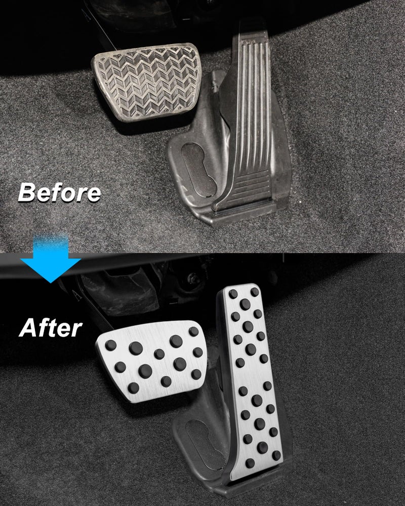 CKE for 9th Gen Camry Compatible with Toyota Camry 2025 Accessories Aluminum Sporty Car Pedals Foot Pedal Covers Brake and Gas Pedal Pads -Silver - Image 3