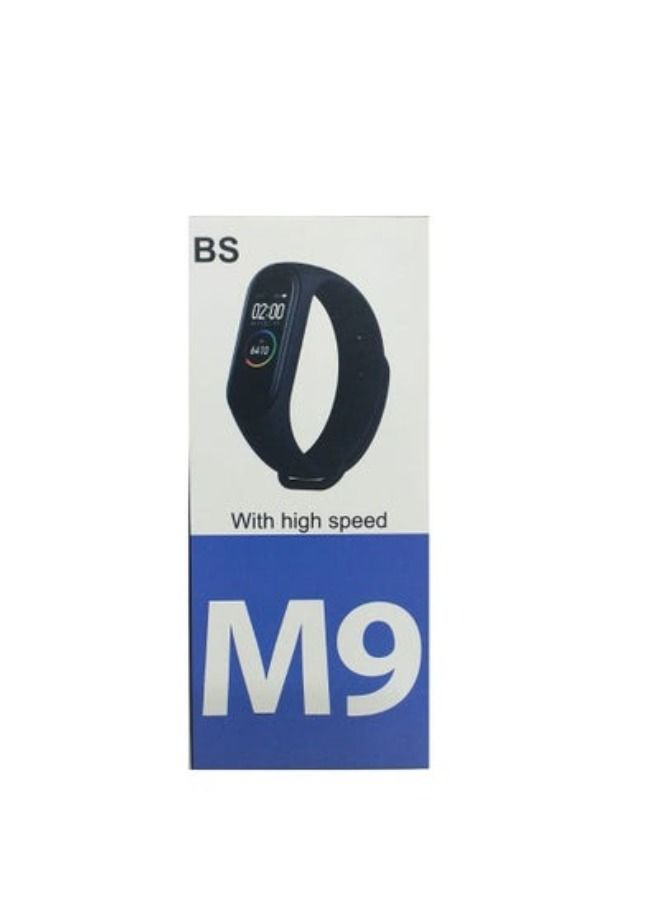 BS M9 Intelligent Wristband Fitness Watch Black Smart Bracelet - Image 1