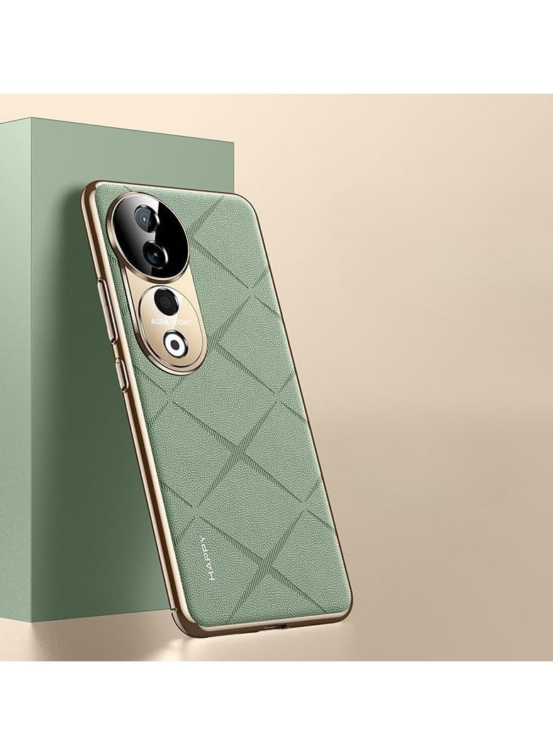 غطاء متوافق مع هاتف Vivo V40 Pro 5G، مصنوع من جلد رقيق جداً بإطار مطلي، مضاد للبصمات ومقاوم للسقوط، مع حماية لعدسة الكاميرا لهاتف Vivo V40 Pro.