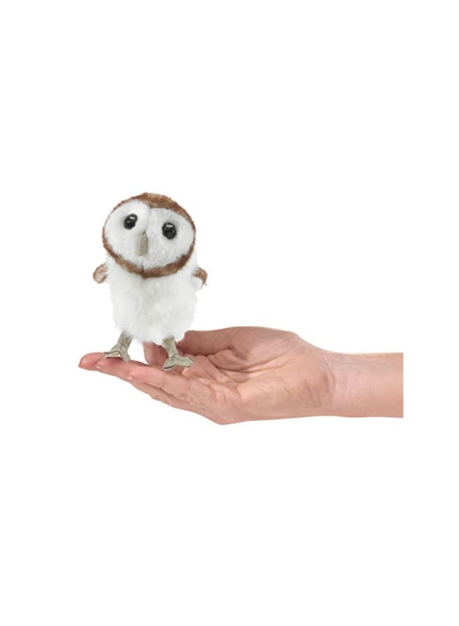 Folkmanis Mini Barn Owl Finger Puppet Cream, Brown, 1 EA - Image 1