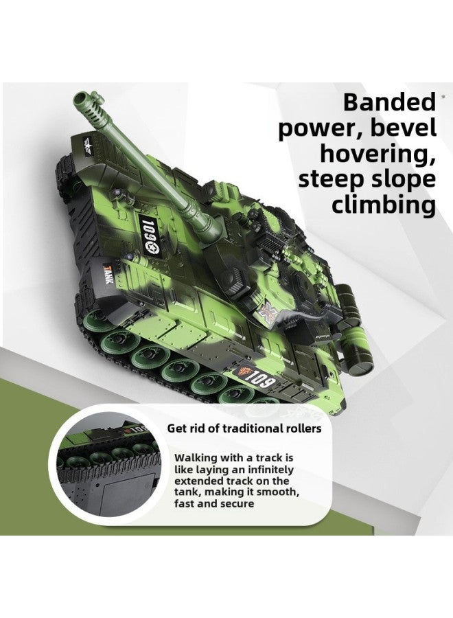 Remote Control Tank Cross-country Armored Vehicle Rechargeable Simulation Model Electric Crawler Boy Douyin-Color:T90 Remote Control Tank 778 [9-way Camouflage Green] - Image 3