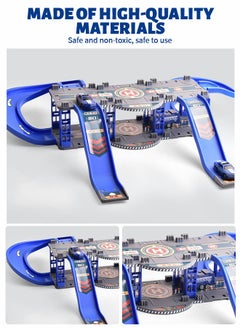GROIC Track Car Toy Set, Toy Car Garage Diecast Vehicle Playset with 4 Cars Garage Track Set Race Car Ramp Track Toy Car Park Toys  - Image 4