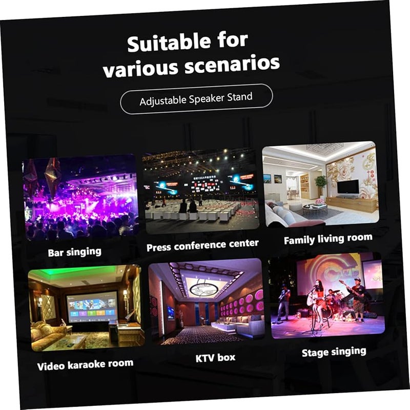 Adjustable Wall Mounted Speaker Rack For Home Theater Surround Sound System Black - Image 5