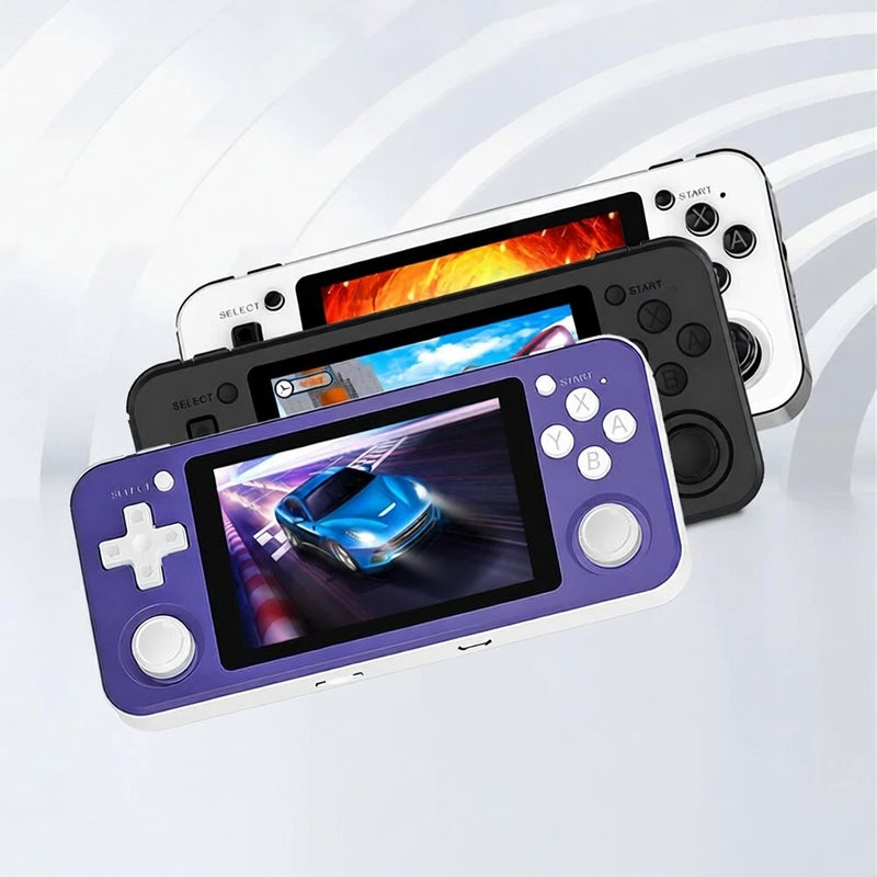 ANBERNIC Handheld Game Console, Portable Game Console with 3.5 Inch IPS Screen Double 3D Rocker Supports TF Extend 256GB, 3.5mm Sound Headphones Purple - Image 3