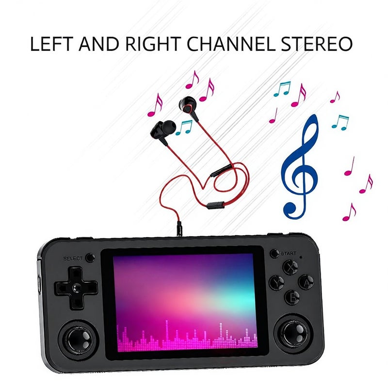 ANBERNIC Handheld Game Console, Portable Game Console with 3.5 Inch IPS Screen Double 3D Rocker Supports TF Extend 256GB, 3.5mm Sound Headphones Purple - Image 4
