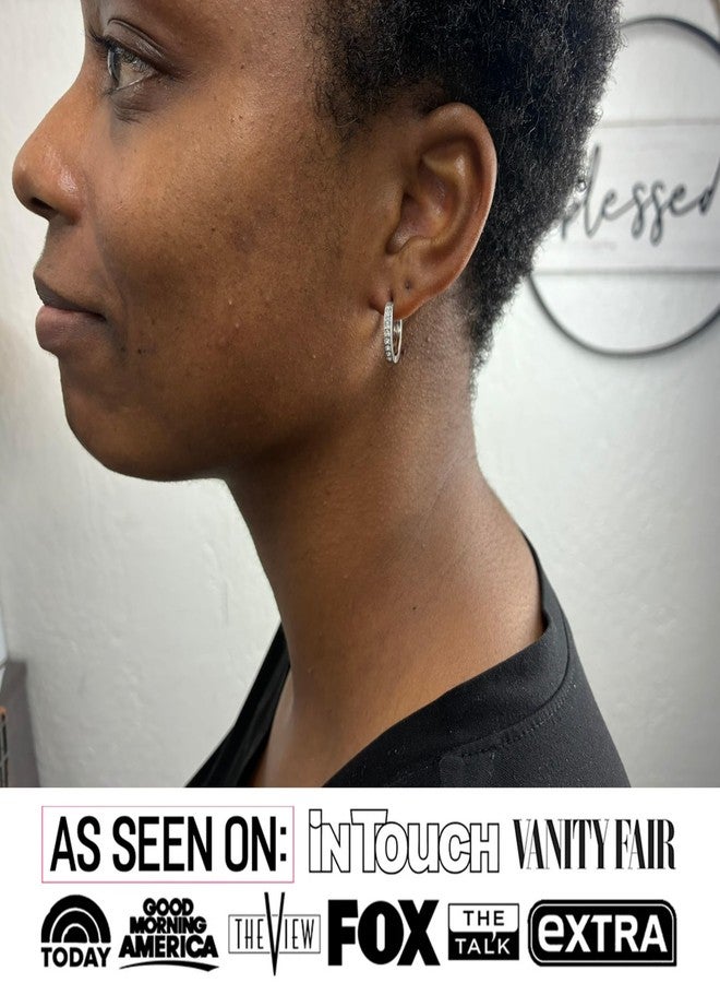 Cate & Chloe Lydia 18k Yellow Gold 16mm Hoop Earrings with Round Cut Simulated Diamond Crystals, Elegant Jewelry for Women, Gift for Her - Image 3