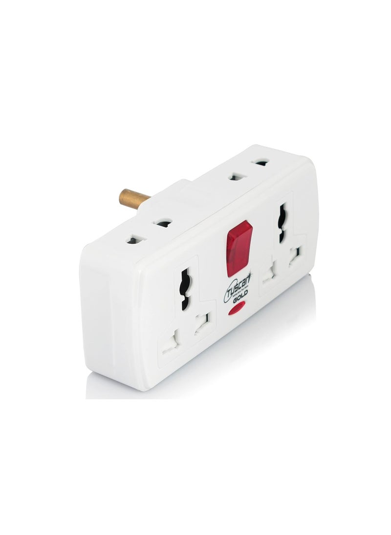HI PLASST PINS N PLUGS HIPlasst 3Pin Multiplug Socket with Power Indicator Plug 1 Switch Wall Powerstrip India Converter Plug 2pin 3pin Universal Travel Adapter 4Socket Wall Plug 5A250V  - Image 2
