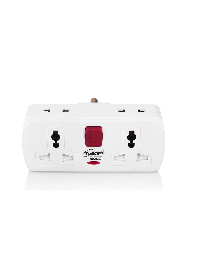 HI PLASST PINS N PLUGS HIPlasst 3Pin Multiplug Socket with Power Indicator Plug 1 Switch Wall Powerstrip India Converter Plug 2pin 3pin Universal Travel Adapter 4Socket Wall Plug 5A250V  - Image 1