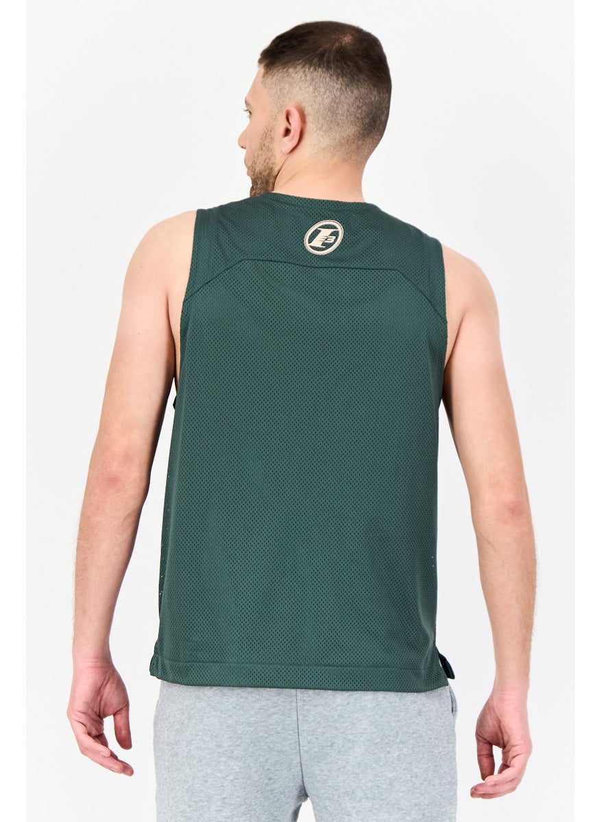 Reebok Men Sportswear Fit Sleeveless Basketball Jersey, Teal Green  - Image 3