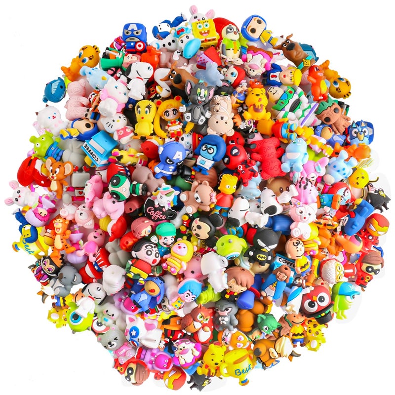 25Pcs 3D Random Silicone Focus Beads for Pen, Non-Repeat Cartoon Cute Focus Beads for Keychain Making Necklace and Bracelets Craft, Only Applicable to Adults