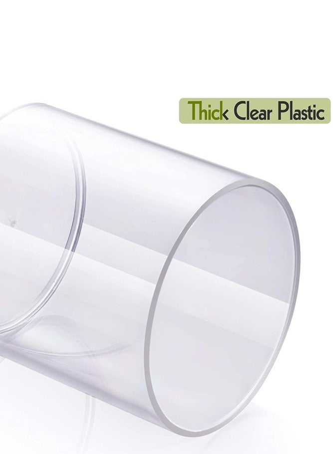 BELLSBERRY 2-Piece Clear Plastic Qtip Holder Dispenser For Cotton Ball Cotton Swab Cotton Round Pads With Lids - Image 3