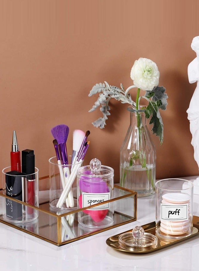 BELLSBERRY 2-Piece Clear Plastic Qtip Holder Dispenser For Cotton Ball Cotton Swab Cotton Round Pads With Lids - Image 5