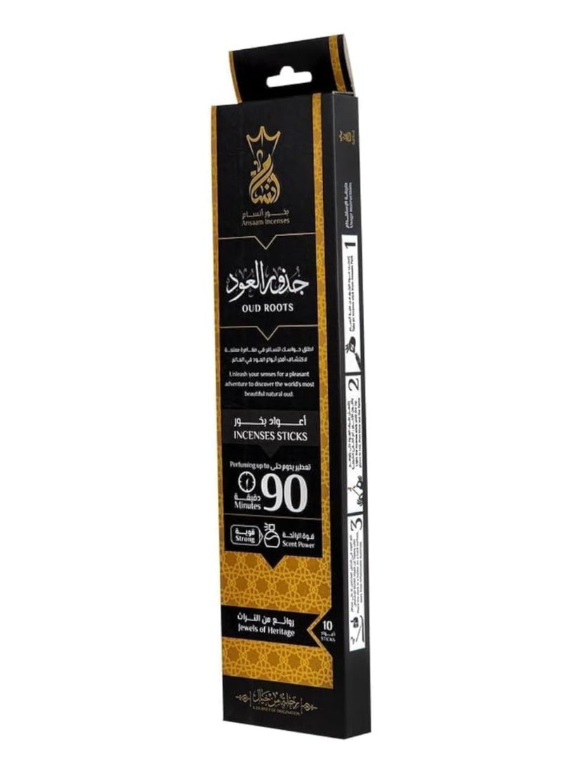 Ansaam Incenses 10 Sticks Premium Quality Incense Sticks (Oud Root) 