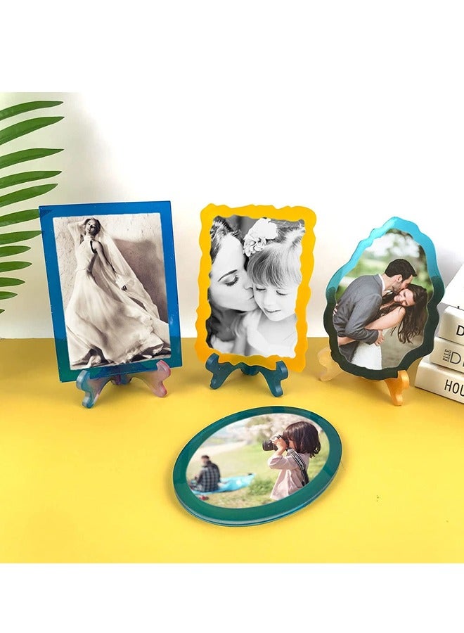 Resin Mold for Photo Frame, Picture Frame Molds with Stand Holder, Rectangle u0026 Oval Epoxy Molds for Resin Casting, DIY Personalized Photo Frame for Handmade Gifts Home Table Decor - Image 2