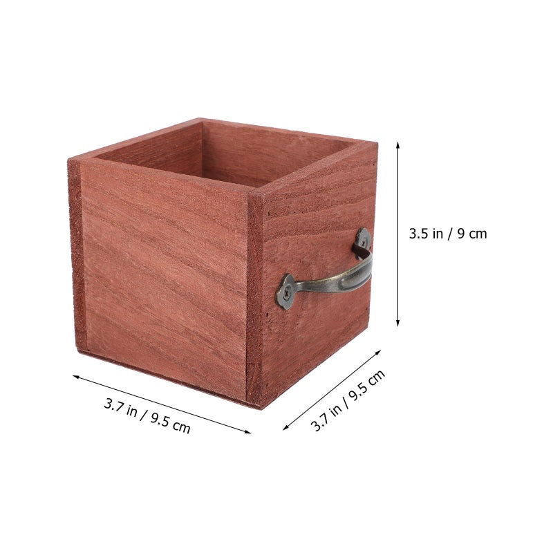 Wooden Flower Pot Plant Container 2pcs Set Brown Rectangular Planters For Home Flower Arrangement And Garden Decoration - Image 3