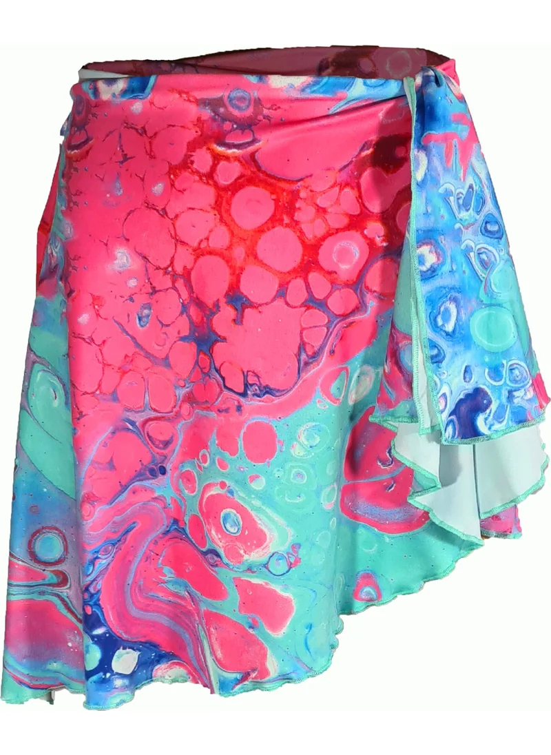 Bolder Arianna Blue Pattern Short Pareo