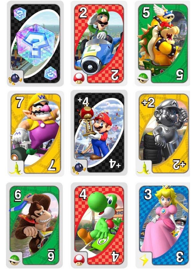 Mattel Games Uno Mario Kart Card Game For Kids, Adults, Family & Game Night With Special Rule For 2 To 10 Players  - Image 5