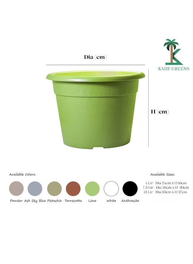 IDEL Indoor Flower Pot Idel Etrusco – Modern Plastic Planter for Home & Office Decor – Lightweight & Durable – Available in 15L, 7.5L, and 4L Sizes - Made in Italy - by Idel - Image 5